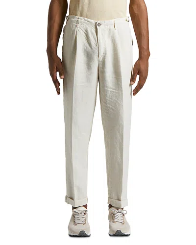 Peserico Pleated Straight Leg Trousers In Quartz Sand