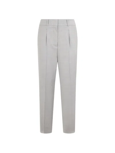 Peserico Pleated Straight Trousers In Gray
