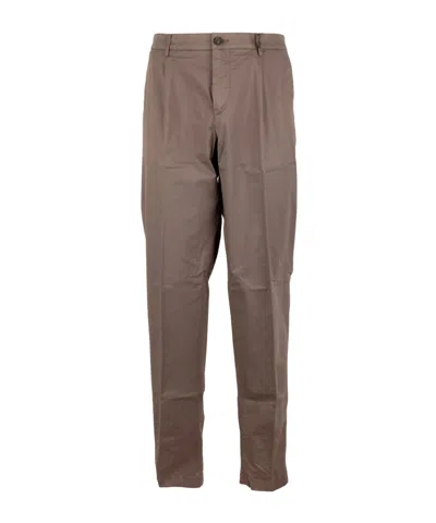 Peserico Pleated Straight-leg Trousers In Brown