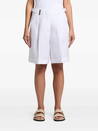 Peserico Pleated Tailored Shorts In White