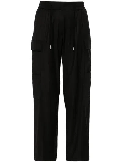 Peserico Pleated Tapered Cargo Pants In Black