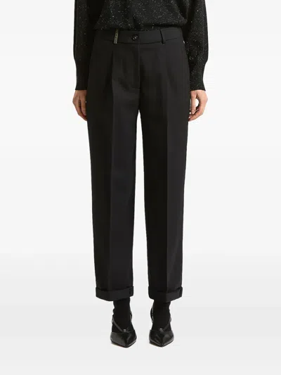 Peserico Pleated Trousers In Black