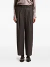 Peserico Pleated Trousers In Brown