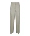 Peserico High-waisted Tailored Cotton Trousers In Gray