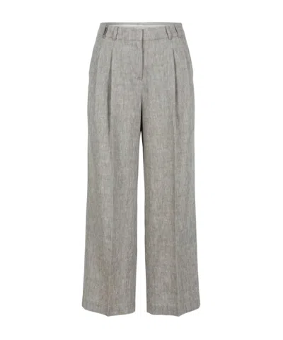 Peserico Pleated Trousers In Gray