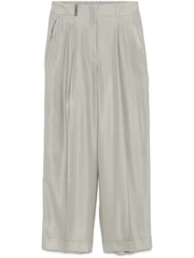 Peserico Pleated Trousers In Green