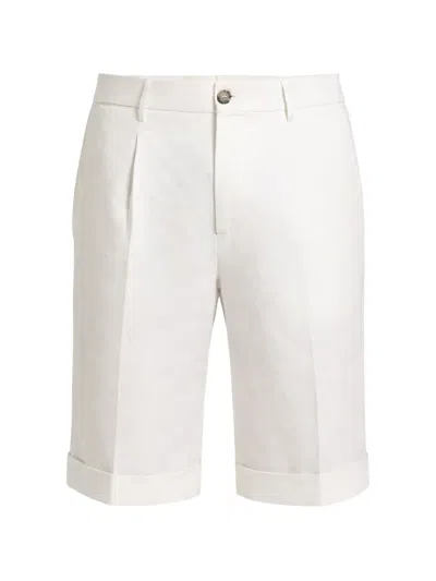 Peserico Pleated Turn-up Shorts In White
