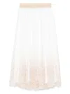 Peserico Pleated Voile Midi Skirt In White