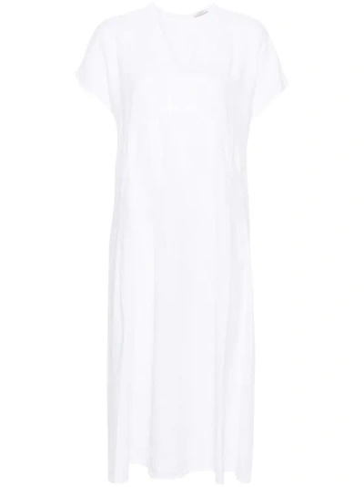 Peserico Pleated White Midi Dress