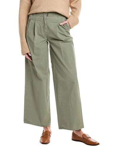 Peserico Pleated Wide Leg Pant In Green