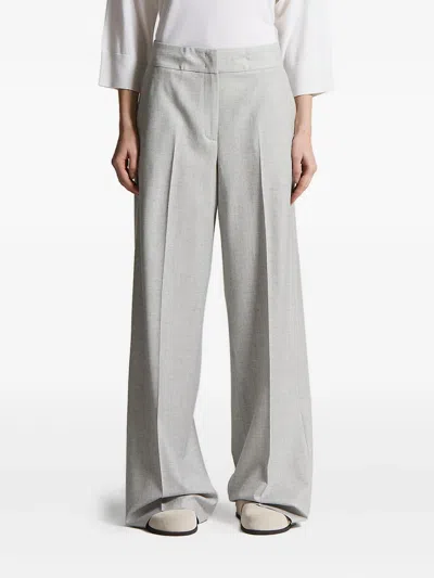 Peserico Pleated Wide-leg Trousers In Blue