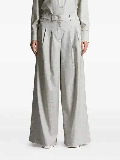 Peserico Pleated Wide-leg Trousers In Gray