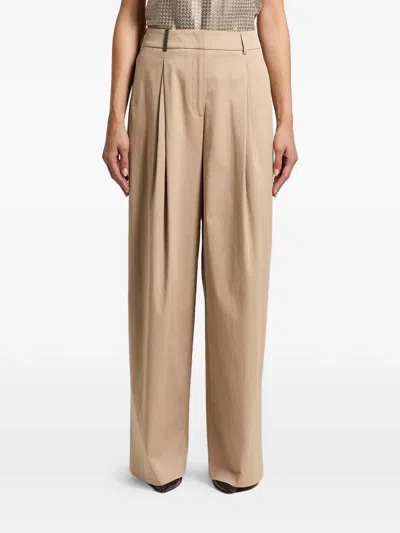 Peserico Pleated Wide-leg Trousers In Multi