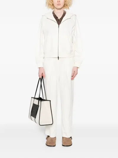 Peserico Pleated Wide-leg Trousers In White