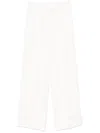 Peserico Pleated Wide-leg Trousers With Hidden Front Closure In White