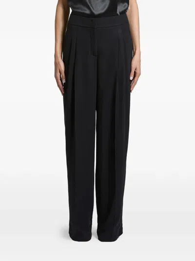 Peserico Pleated Wide-leg Trousers In Black