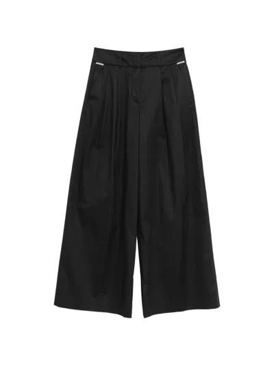 Peserico Pleated Wide-leg Trousers In Black