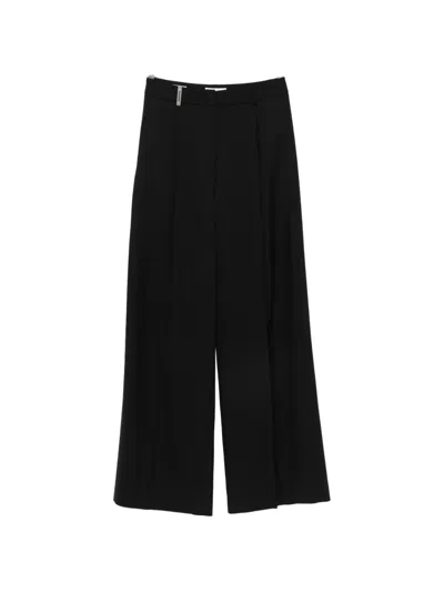 Peserico Pleated Wide-leg Trousers In Black