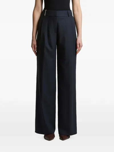 Peserico Pleated Wide-leg Trousers In Blue