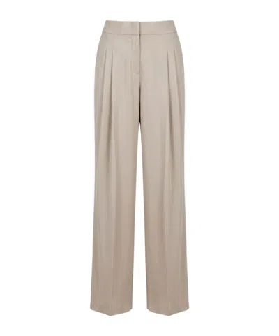 Peserico Pleated Wide-leg Trousers In Brown