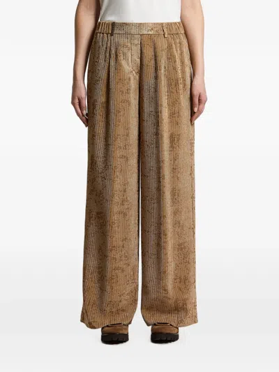 Peserico Pleated Wide-leg Trousers In Brown