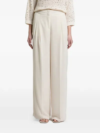 Peserico Pleated Wide-leg Trousers In Neutral