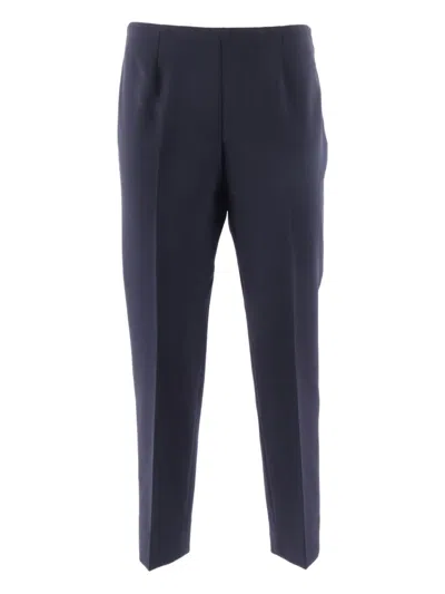 Peserico Slim-fit Tailored Trousers With Side Zipper Closure In Blue