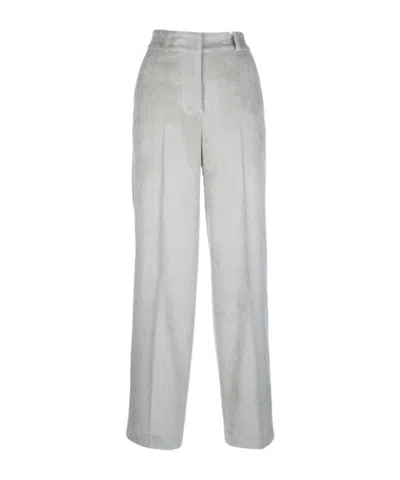 Peserico Pleated Zipper Casual Pants In Gray