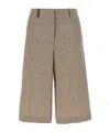 Peserico Micro Houndstooth Long Bermuda Shorts Bermuda And Short Beige In Brown