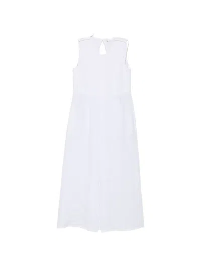 Peserico Pleated-bodice Sleeveless Dress In White