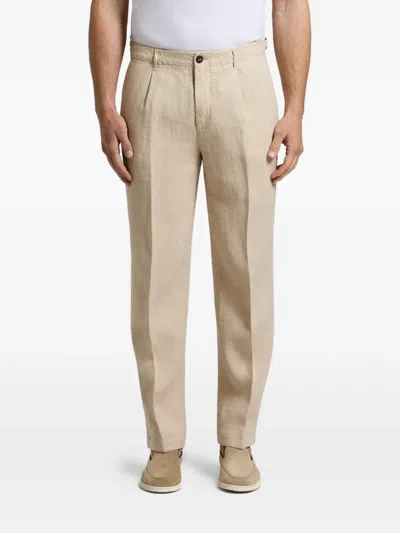 Peserico Pleated-detail Buckle-fastening Trousers In Neutral