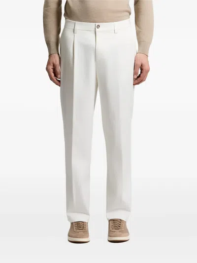 Peserico Pleated-detail Straight-leg Trousers In White