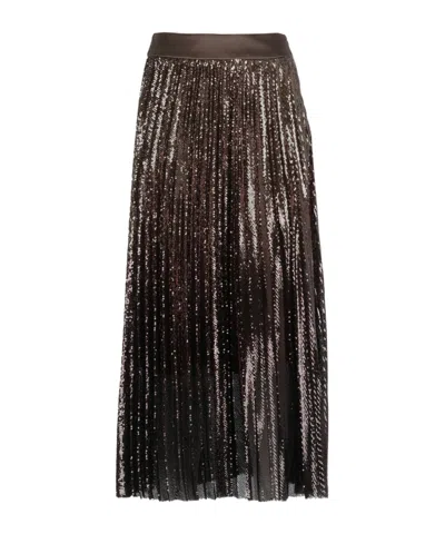 Peserico Plissé Pleated Midi Skirt In Black