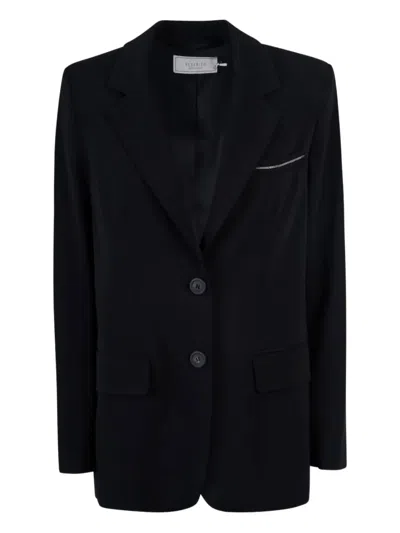 Peserico Pocket Blazer In Black