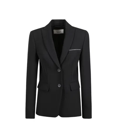 Peserico Pocket Blazer In Black