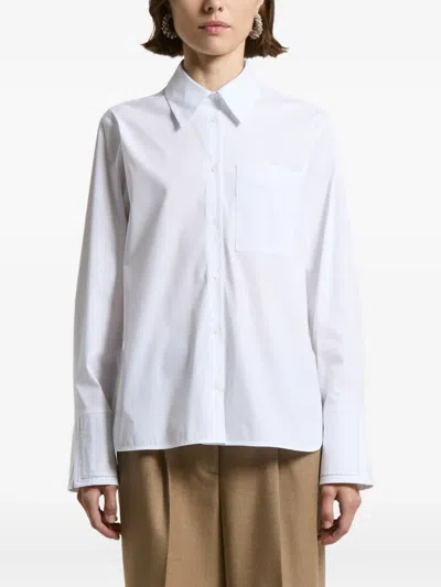 Peserico Pocket-cuff Cotton-blend Shirt In White