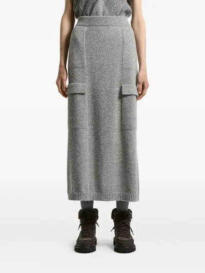 Peserico Pocket-detail Knit Midi Skirt In Multi