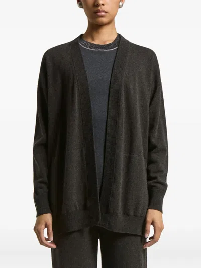 Peserico Pocket-detail Long-sleeves Cardigan In Brown