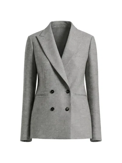 Peserico Pocket Double-breasted Blazer In Gray