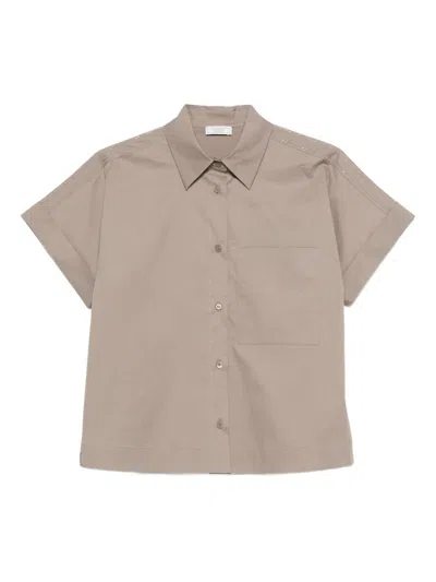 Peserico Pocket Embellished Shirt In Neutral