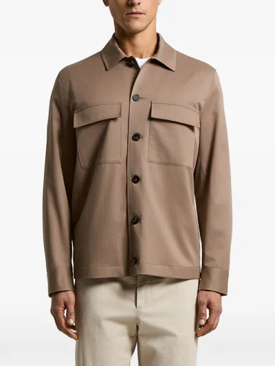Peserico Overshirt Jacket In Brown