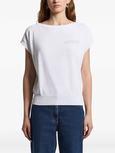 Peserico Pocket Knitted T-shirt In White