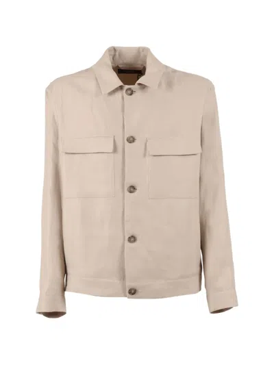 Peserico Pocket Overshirt In Purple