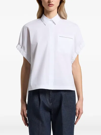 Peserico Pocket Ruffled Shirt In White