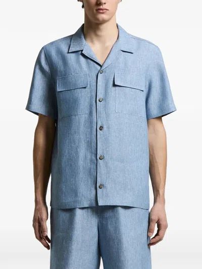 Peserico Pocket Shirt In Blue