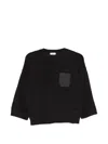 Peserico Crew Neck Pullover In Black