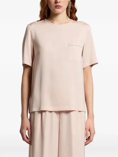 Peserico Pocket T-shirt In Pink