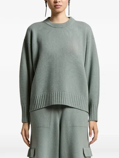 Peserico Pocket-detail Ribbed-trim Sweater In Green