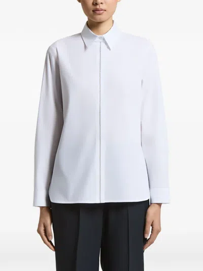 Peserico Point-collar Long-sleeved Shirt In White