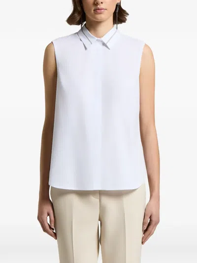 Peserico Point-collar Sleeveless Shirt In White